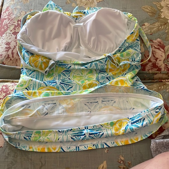 Lands End lemon lime Tankini - Picture 1 of 6